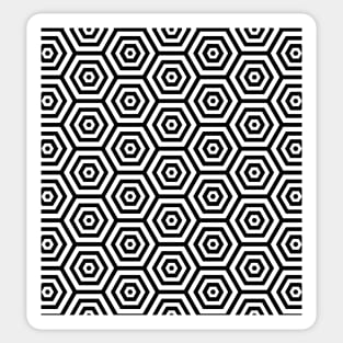 black and white hexagon seamless pattern Sticker